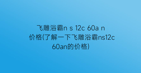 飞雕浴霸n s 12c 60a n 价格(了解一下飞雕浴霸ns12c60an的价格)